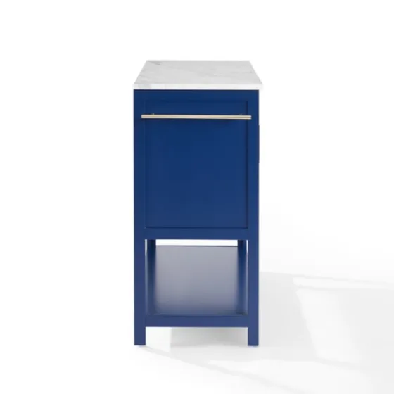 Navy And White Marble Top Kitchen Island-Kirkland's Home Fashion