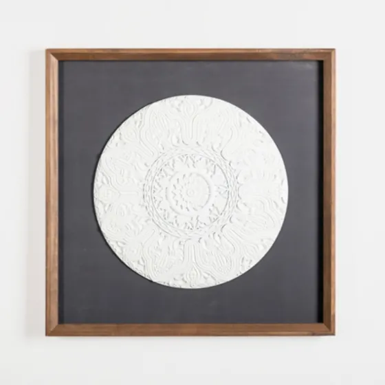 Navy And White Medallion Wall Plaque-Kirkland's Home Store