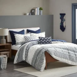 Navy And White 3-Pc. California King Duvet Set-Kirkland's Home Online