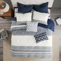 Navy And White 3-Pc. California King Duvet Set-Kirkland's Home Online