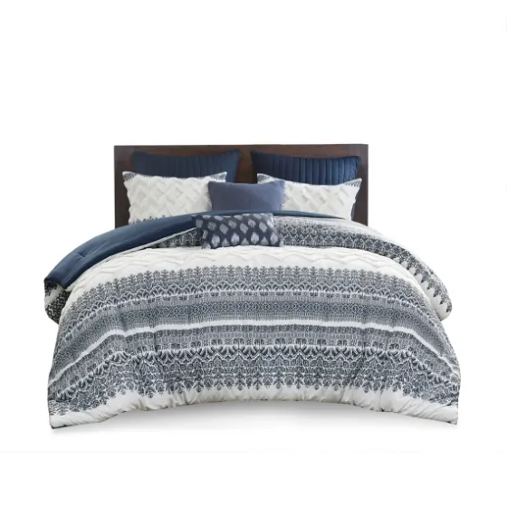 Navy And White 3-Pc. Full/Queen Comforter Set-Kirkland's Home Cheap