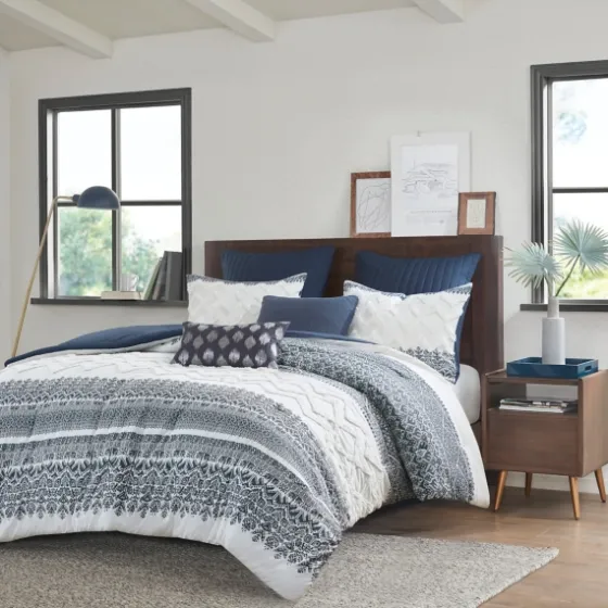 Navy And White 3-Pc. Full/Queen Comforter Set-Kirkland's Home Cheap