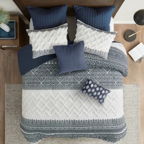 Navy And White 3-Pc. Full/Queen Comforter Set-Kirkland's Home Cheap