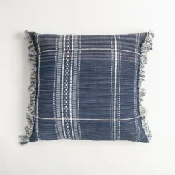 Navy And White Plaid Reversible Throw Pillow-Kirkland's Home Online