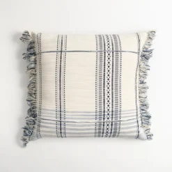 Navy And White Plaid Reversible Throw Pillow-Kirkland's Home Online