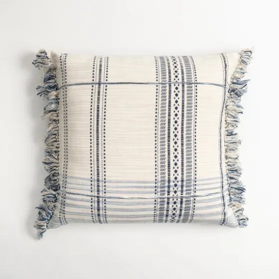 Navy And White Plaid Reversible Throw Pillow-Kirkland's Home Online