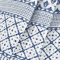 Navy And White Striped Geometric Reversible Throw-Kirkland's Home Flash Sale