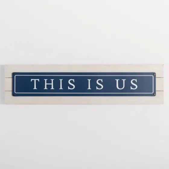 Navy And White This Is Us Wall Plaque-Kirkland's Home New