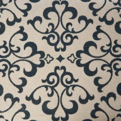 Navy And White Upholstered Scroll Bench-Kirkland's Home Shop