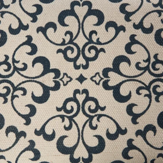 Navy And White Upholstered Scroll Bench-Kirkland's Home Shop
