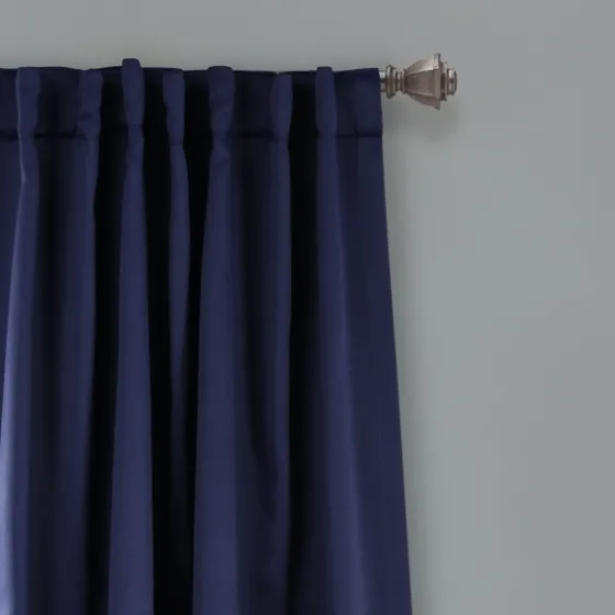 Navy Back Tab Blackout Curtain Panel Set, 84 In.-Kirkland's Home Store