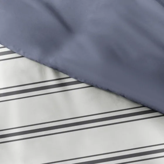 Navy Blue Echo Stripe 3-Pc. Queen Duvet Cover Set-Kirkland's Home Clearance