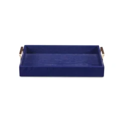 Navy Blue Wood Tray With Gold Handles-Kirkland's Home Cheap