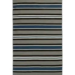 Navy Bold Stripe Indoor/Outdoor Area Rug, 5X7-Kirkland's Home Hot