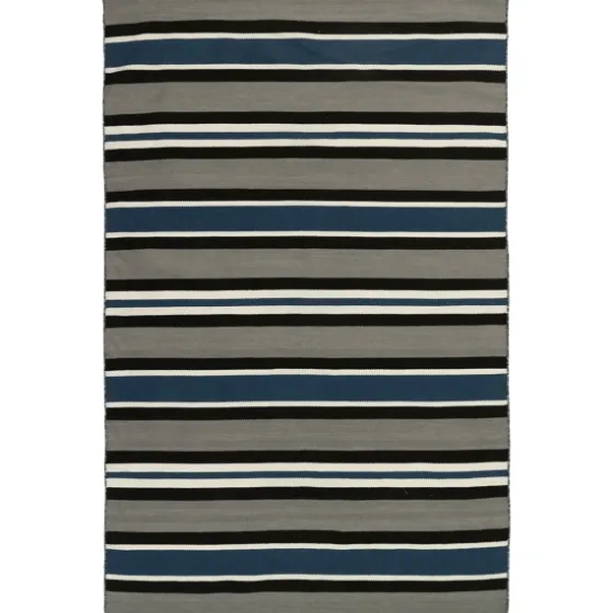 Navy Bold Stripe Indoor/Outdoor Area Rug, 5X7-Kirkland's Home Hot