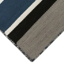 Navy Bold Stripe Indoor/Outdoor Area Rug, 5X7-Kirkland's Home Hot