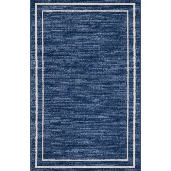 Navy Bordered Indoor/Outdoor Accent Rug, 2X4-Kirkland's Home Sale