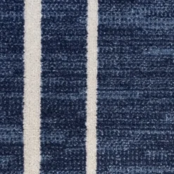 Navy Bordered Indoor/Outdoor Accent Rug, 2X4-Kirkland's Home Sale