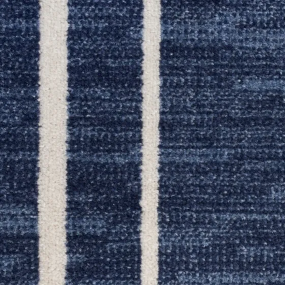 Navy Bordered Indoor/Outdoor Accent Rug, 2X4-Kirkland's Home Sale