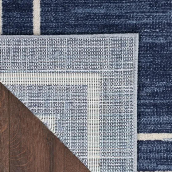 Navy Bordered Indoor/Outdoor Accent Rug, 2X4-Kirkland's Home Sale