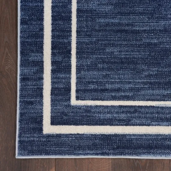 Navy Bordered Indoor/Outdoor Accent Rug, 2X4-Kirkland's Home Sale