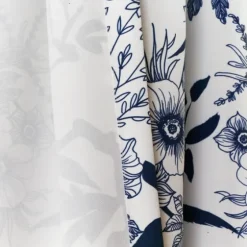 Navy Botanical Garden Curtain Panel Set, 95 In.-Kirkland's Home Sale