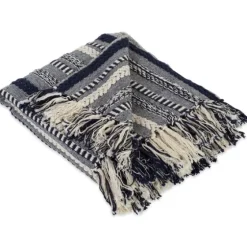Navy Braided Stripe Throw-Kirkland's Home Cheap