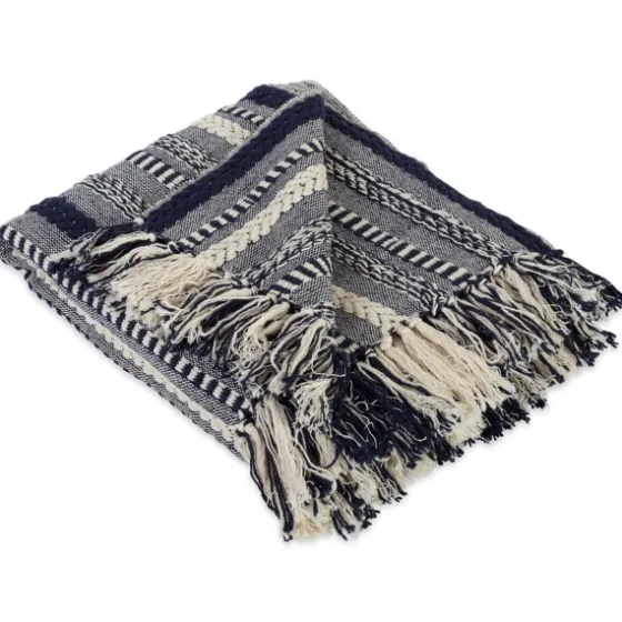 Navy Braided Stripe Throw-Kirkland's Home Cheap
