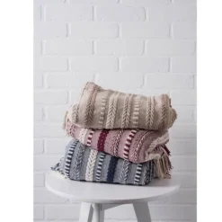 Navy Braided Stripe Throw-Kirkland's Home Cheap
