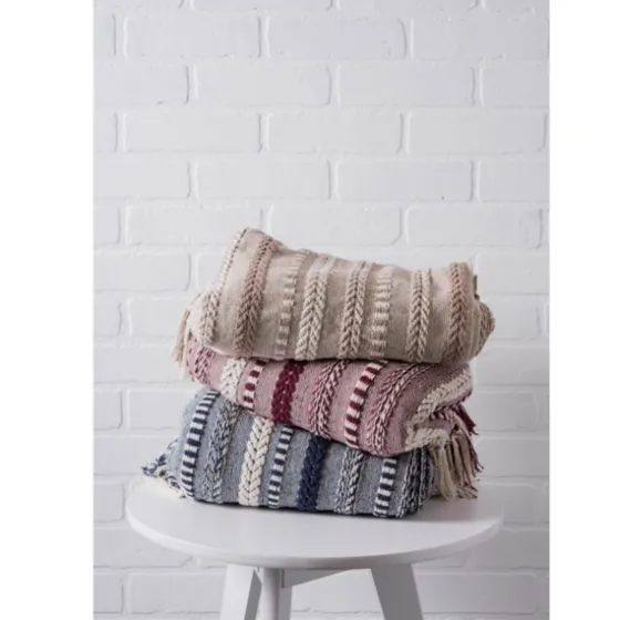 Navy Braided Stripe Throw-Kirkland's Home Cheap