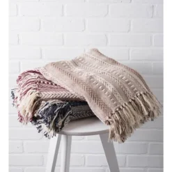 Navy Braided Stripe Throw-Kirkland's Home Cheap
