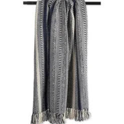 Navy Braided Stripe Throw-Kirkland's Home Cheap