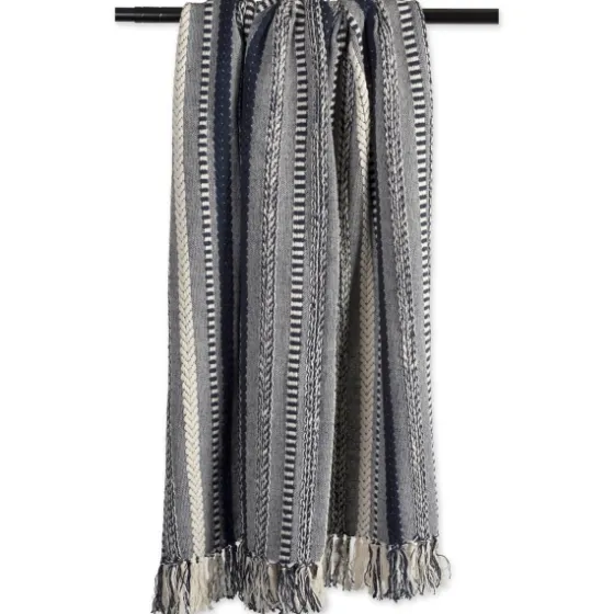 Navy Braided Stripe Throw-Kirkland's Home Cheap
