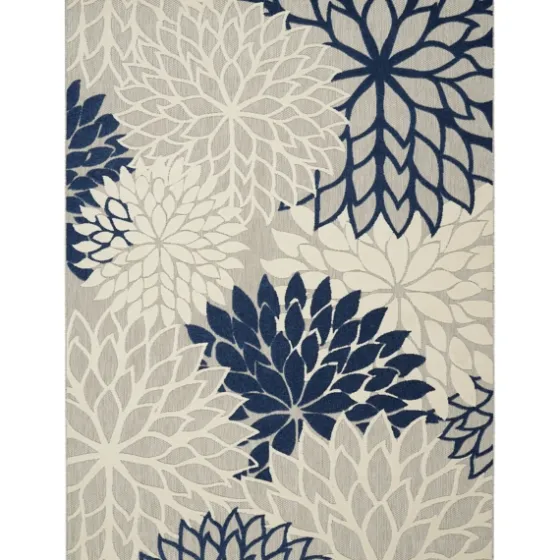 Navy Bright Floral Burst Outdoor Area Rug, 7X10-Kirkland's Home Cheap
