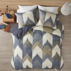 Navy Broken Chevron 3-Pc. Full/Queen Comforter Set-Kirkland's Home Sale