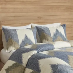 Navy Broken Chevron 3-Pc. Full/Queen Comforter Set-Kirkland's Home Sale