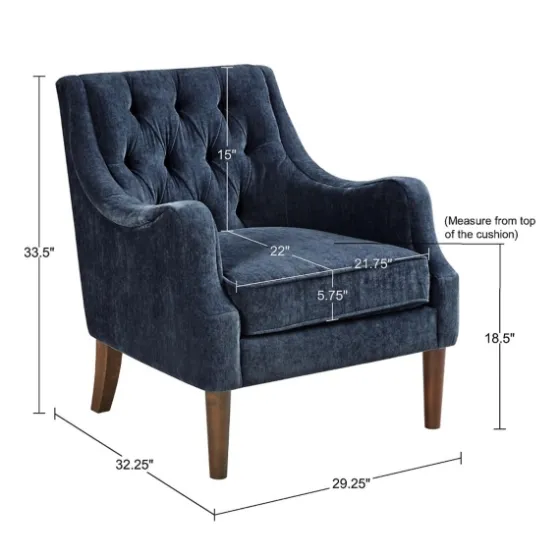 Navy Button Tufted Accent Chair-Kirkland's Home Outlet
