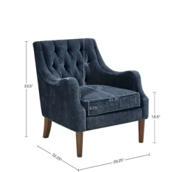 Navy Button Tufted Accent Chair-Kirkland's Home Outlet