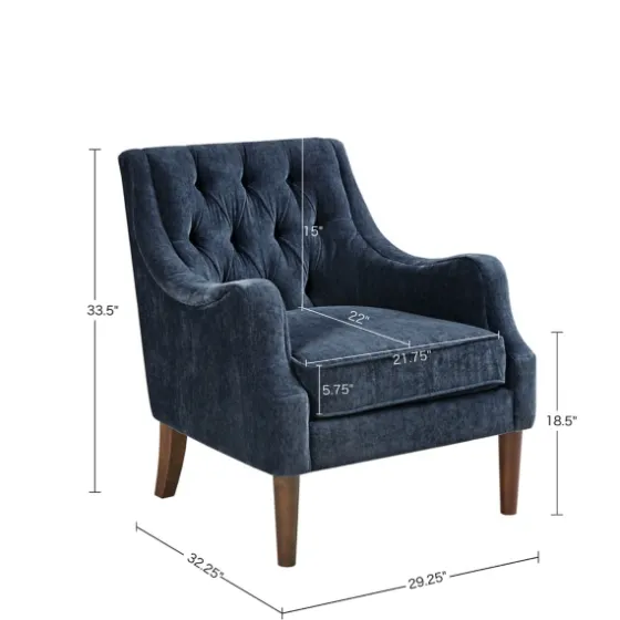 Navy Button Tufted Accent Chair-Kirkland's Home Outlet