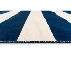 Navy Cabana Stripe Indoor/Outdoor Area Rug, 5X7-Kirkland's Home Clearance