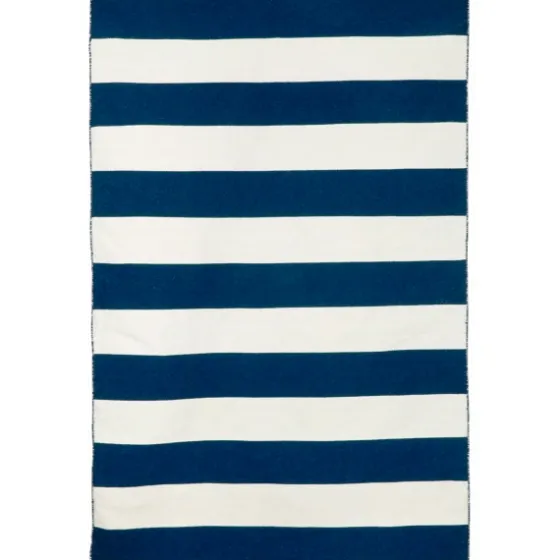 Navy Cabana Stripe Indoor/Outdoor Area Rug, 7X9-Kirkland's Home Best