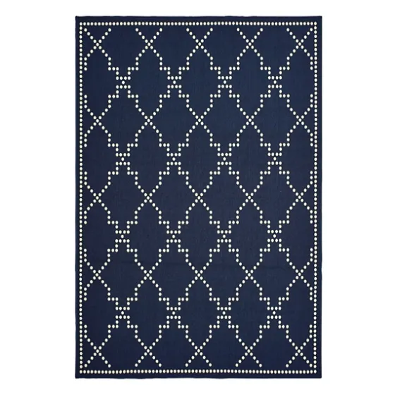 Navy Caden Outdoor Area Rug, 5X7-Kirkland's Home Clearance