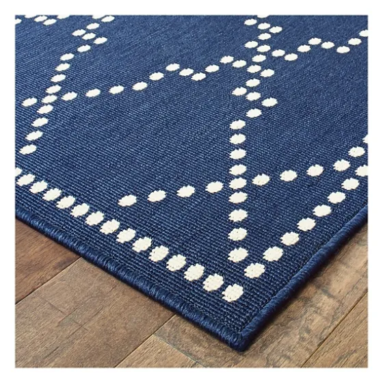 Navy Caden Outdoor Area Rug, 5X7-Kirkland's Home Clearance