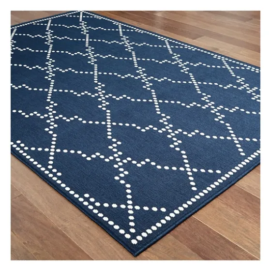Navy Caden Outdoor Area Rug, 5X7-Kirkland's Home Clearance