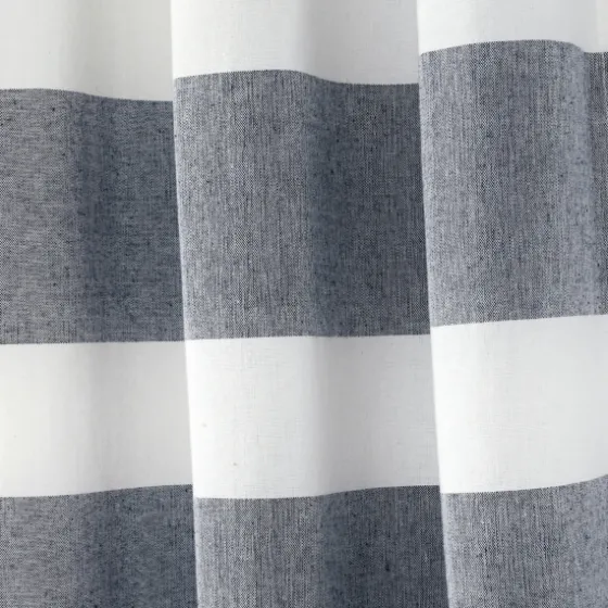 Navy Cape Cod Stripe Curtain Panel Set, 84 In.-Kirkland's Home Fashion