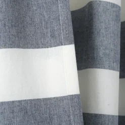 Navy Cape Cod Stripe Curtain Panel Set, 84 In.-Kirkland's Home Fashion