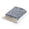 Navy Chambray Fringe Throw-Kirkland's Home Sale