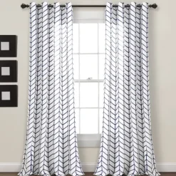 Navy Chevron 2-Pc. Panel Curtain Set, 84 In.-Kirkland's Home Cheap