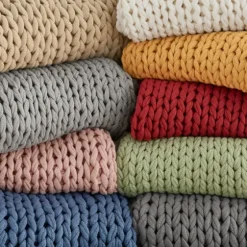 Navy Chunky Double Knit Cozy Throw-Kirkland's Home Sale