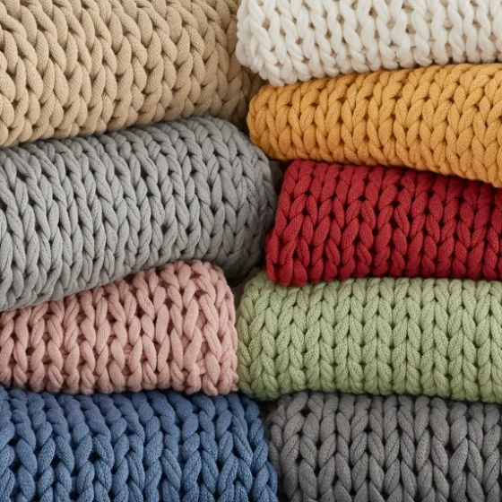 Navy Chunky Double Knit Cozy Throw-Kirkland's Home Sale